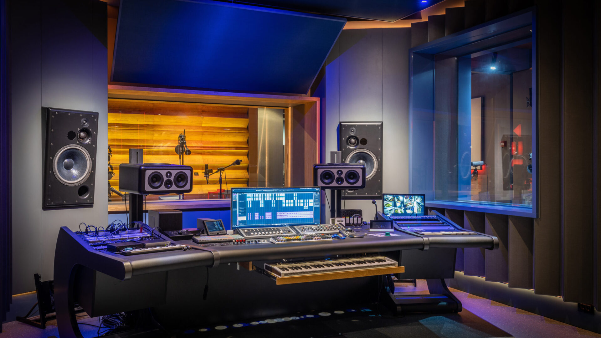 Interior of a modern luxury recording studio